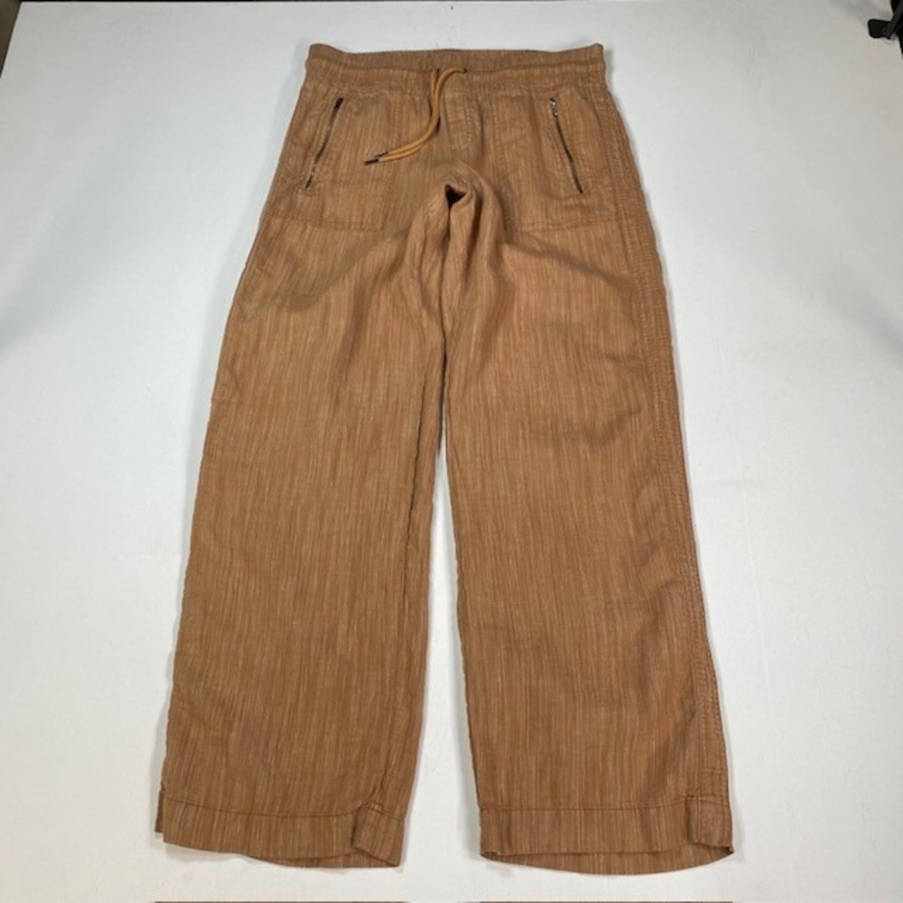 Wide-Leg Drawstring Pants in Camel Brown